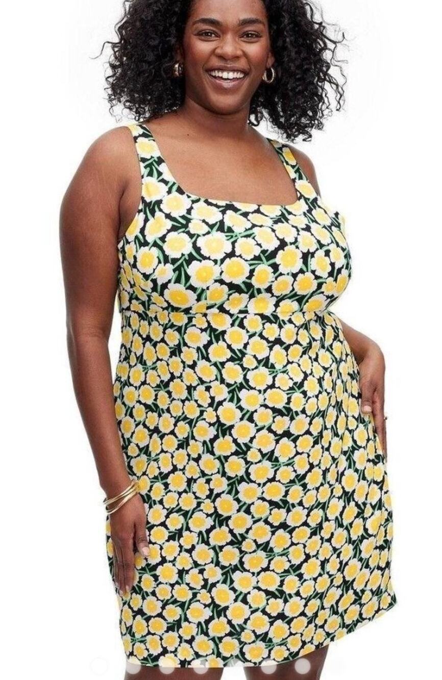 Diane von Furstenberg for Target 90s Shift Mini Dress – Yellow Poppy Floral